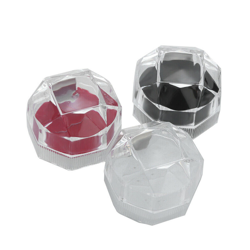 Wholesale 1/5/10/20Pcs Plastic Clear Crystal Jewelry Ring Display Storage Boxes