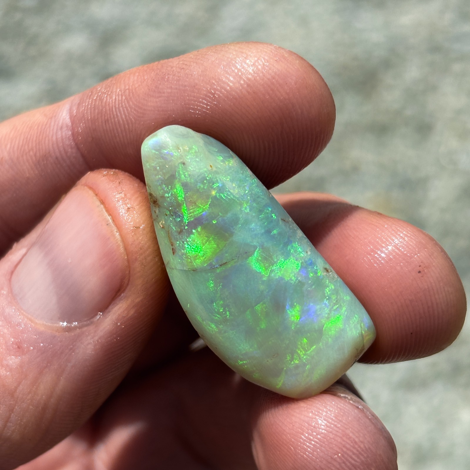 39 carat Lightning Ridge Australian Rough Opal Green Blue – EO-255 Opal UK