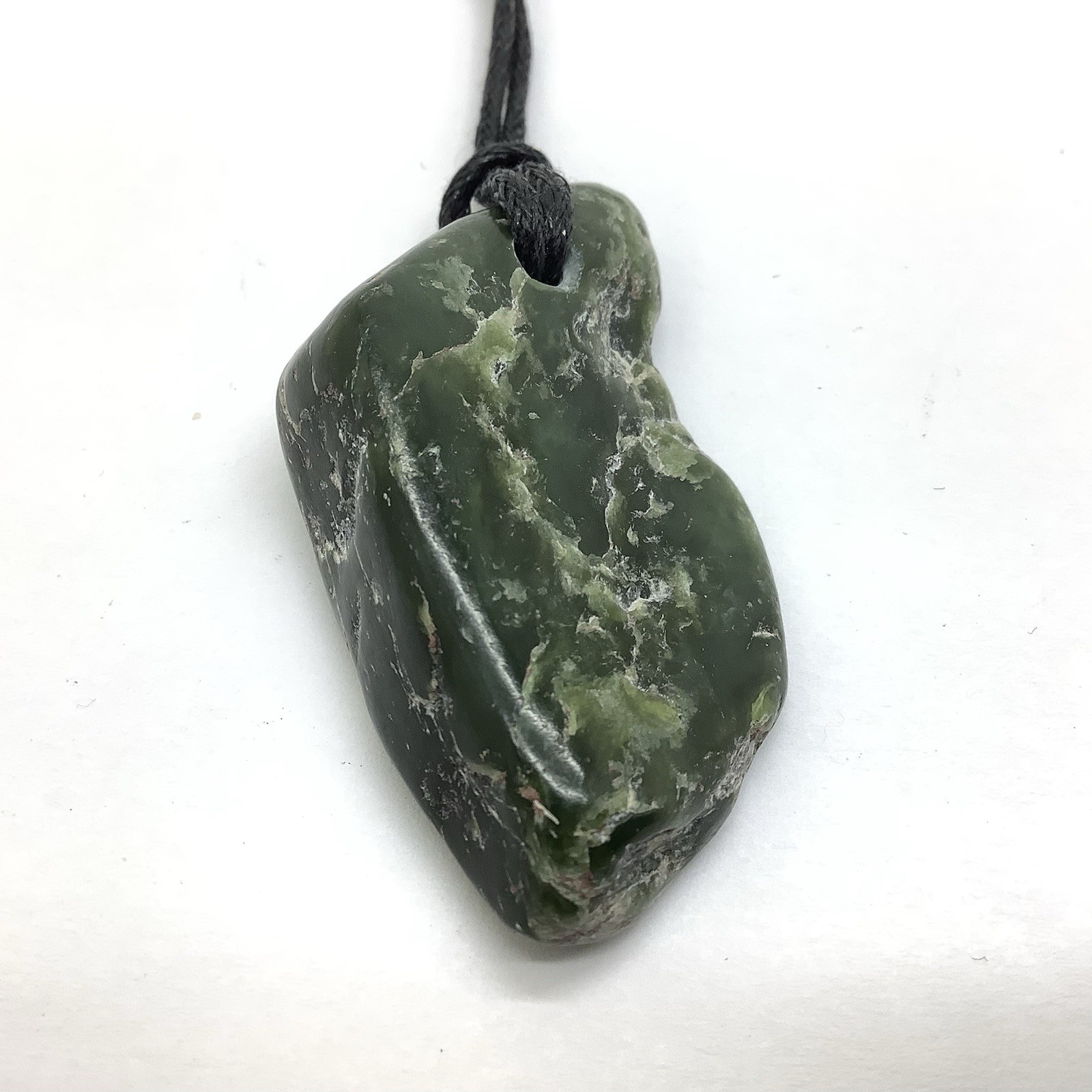 Big Sur Jade Pebble Pendant Green Ocean Polish Nephrite Jade Stone Necklace #292