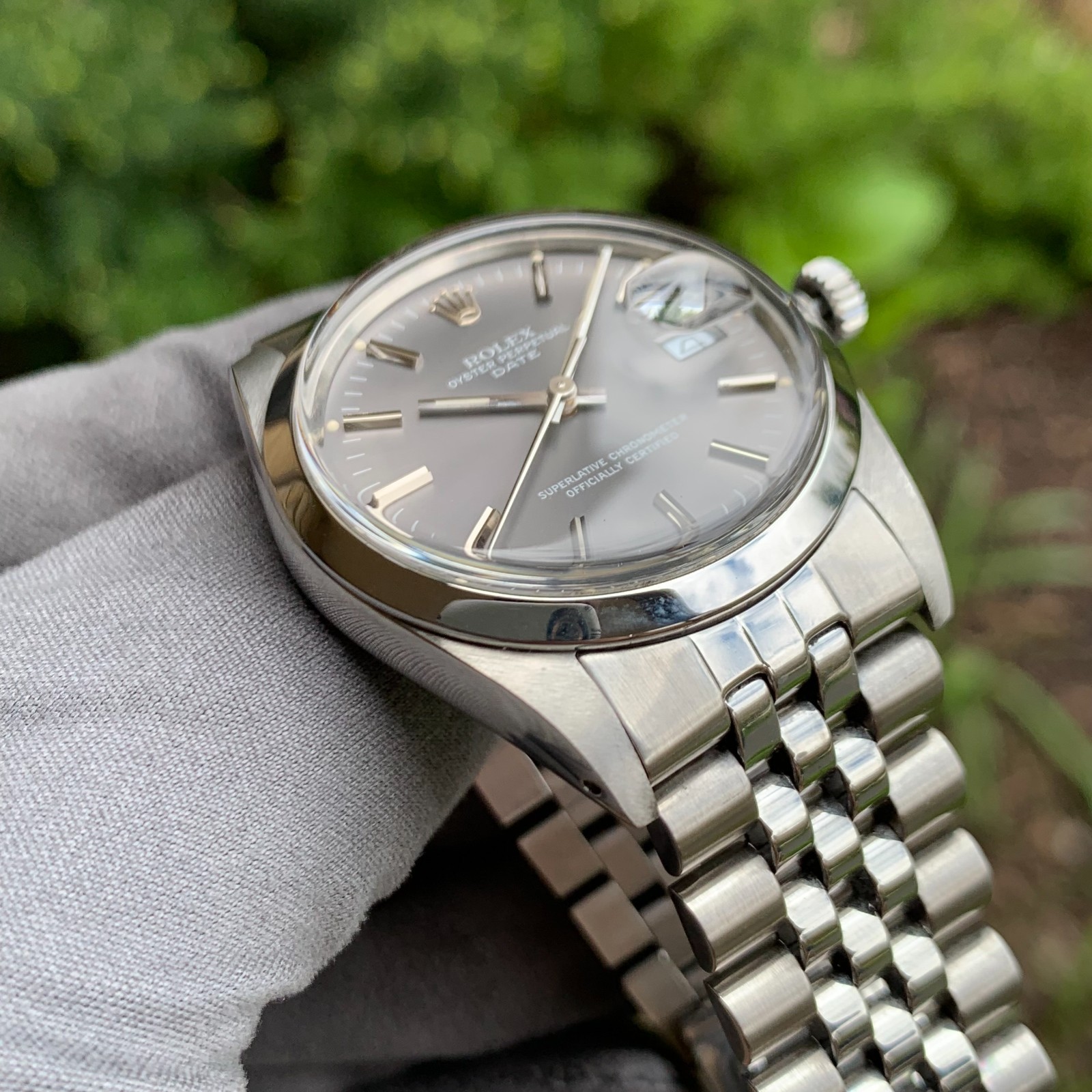 Rolex Oyster Perpetual Date Ref. 15000 Grey Dial Automatic Wristwatch