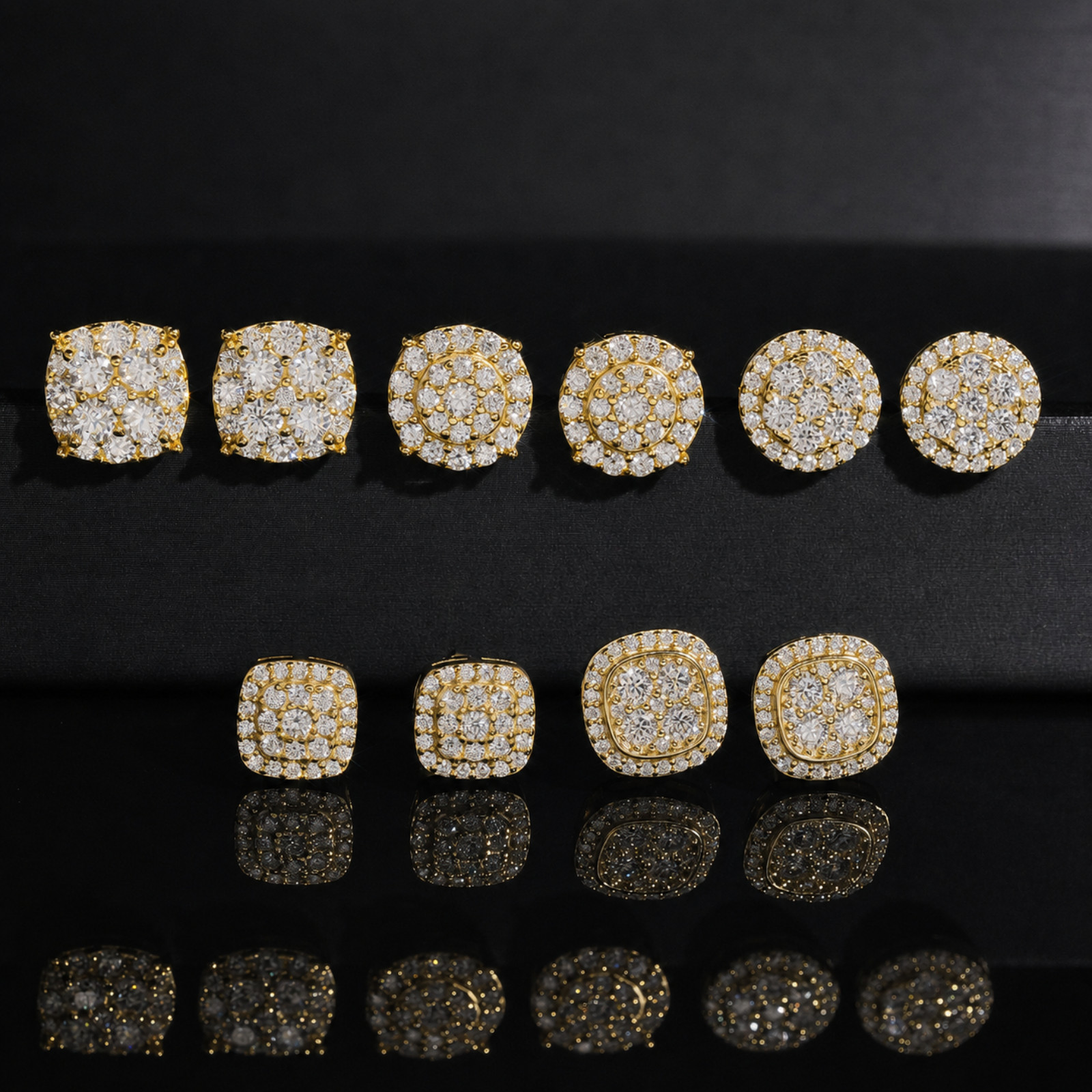 GRA Certified VVS Moissanite Stud Earrings 925 Sterling Silver Pass Diamond Test
