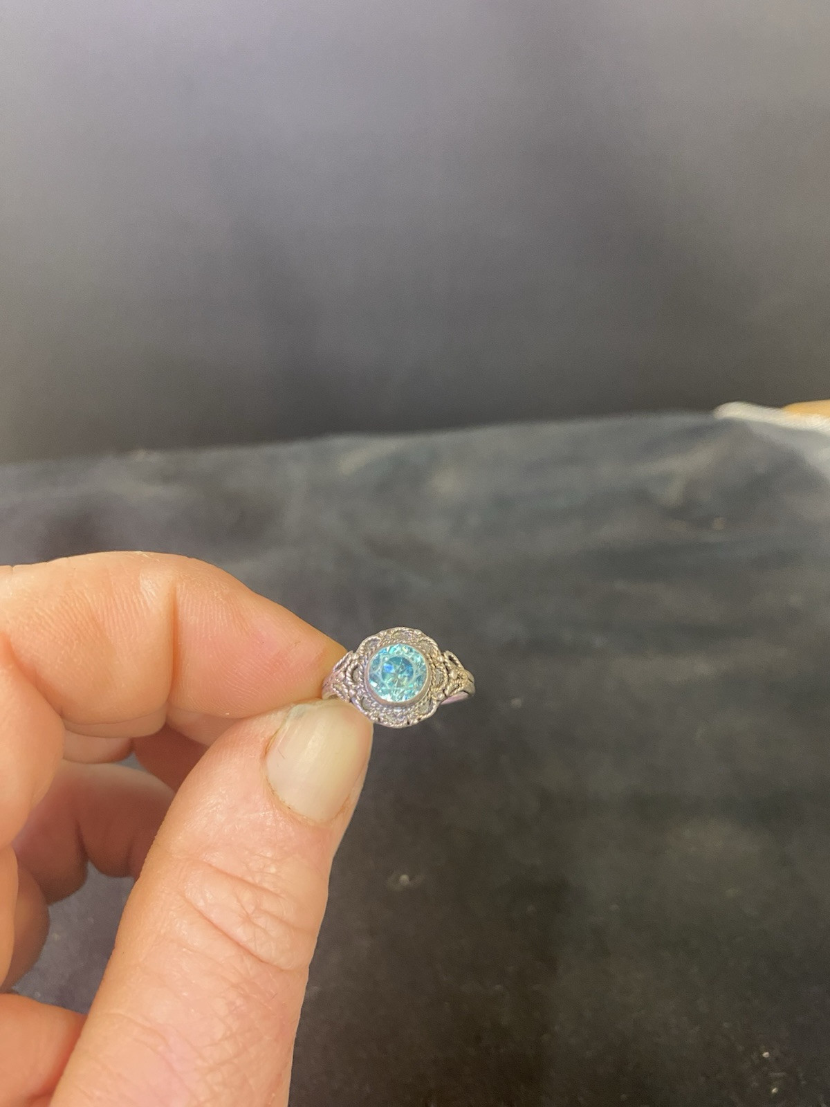 Arts & Crafts Zircon (?) Ring Sterling. Currently size 7. Not stamped or Signed