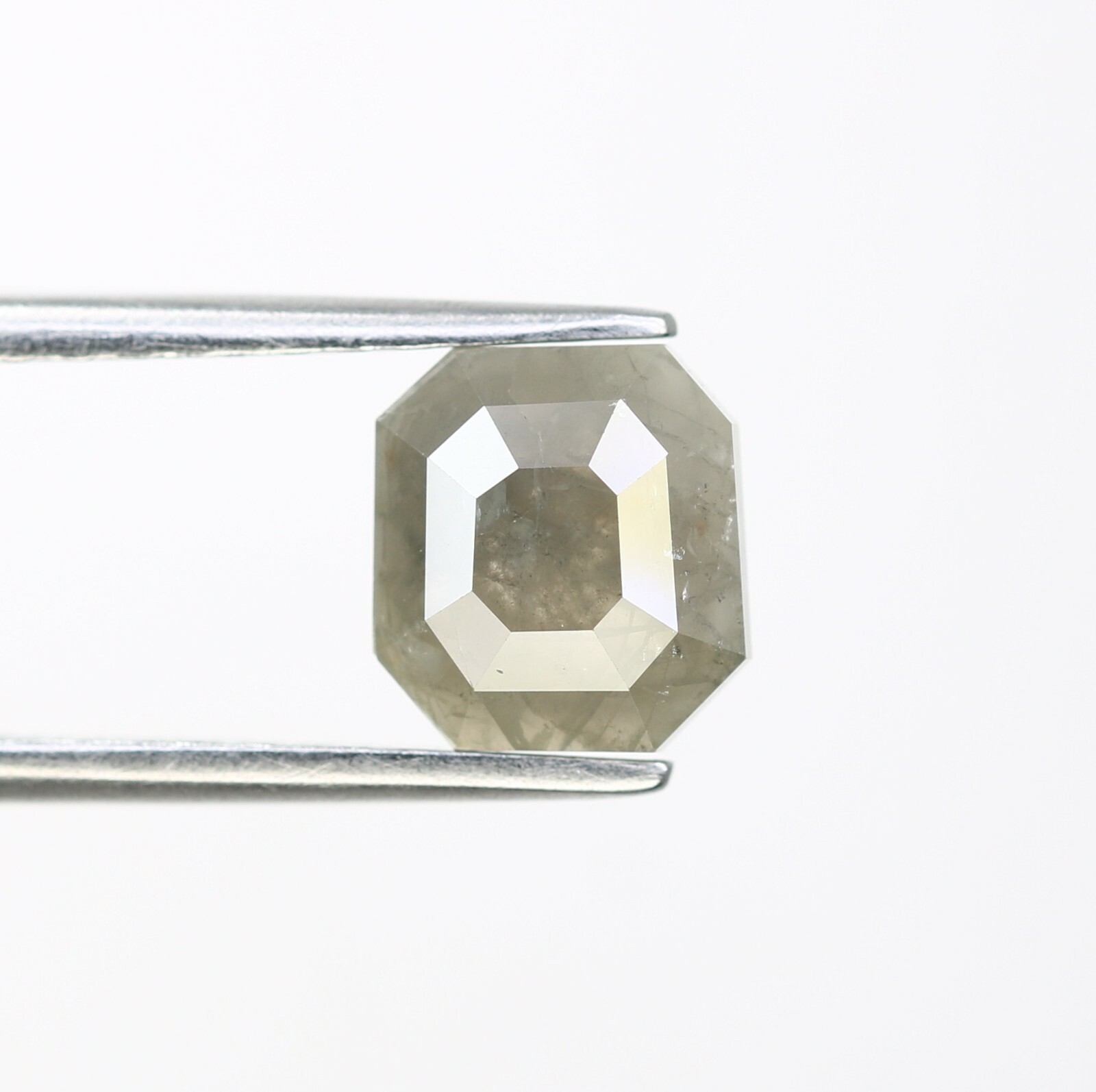 1.39 Carat Natural Loose Grey Fancy Emerald Cut Diamond For Wedding Ring