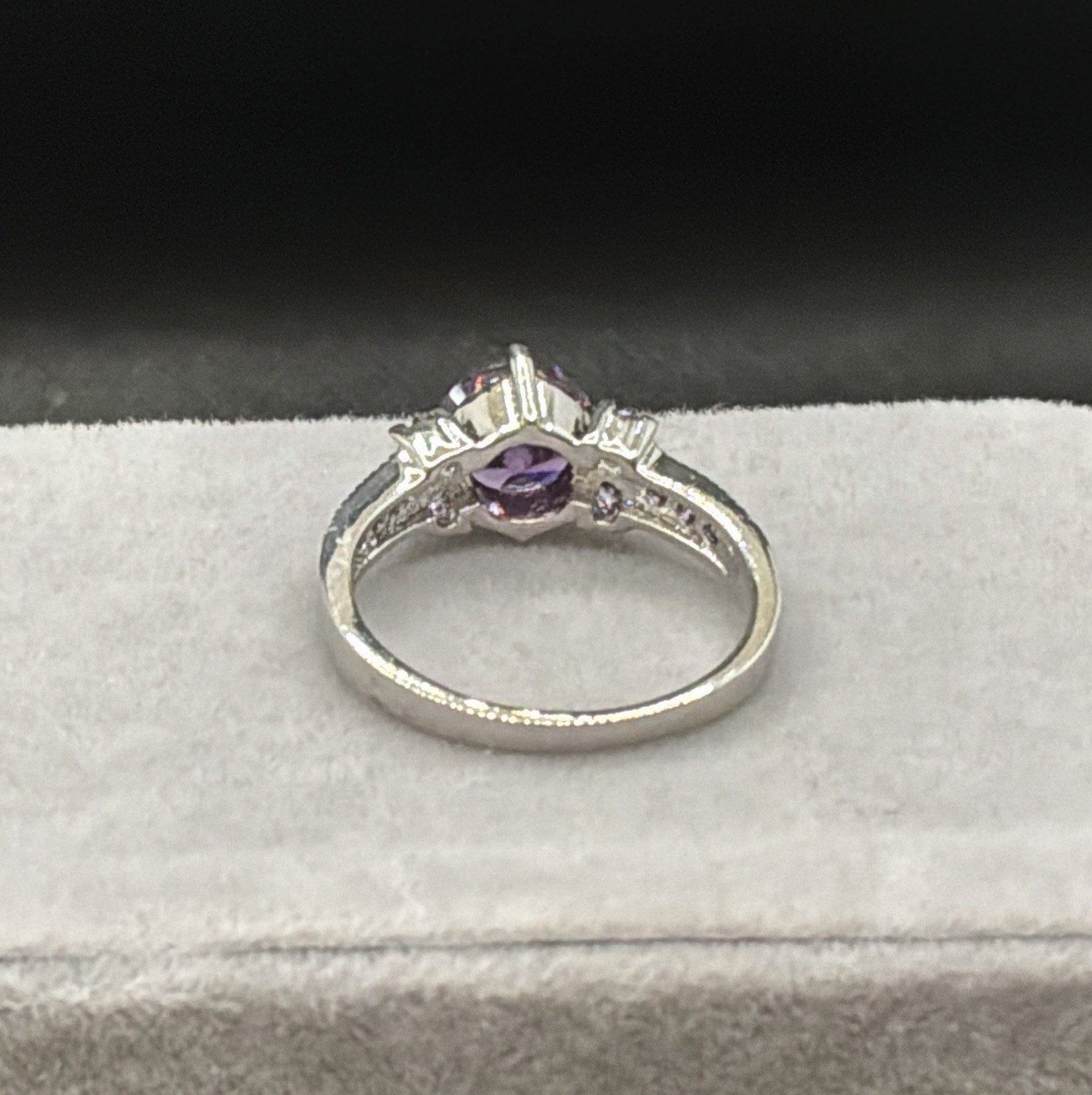 AMETHYST RING – 8mm Or 2.0ctw – Amethyst Accent Stones – .925 Sterling Silver !!