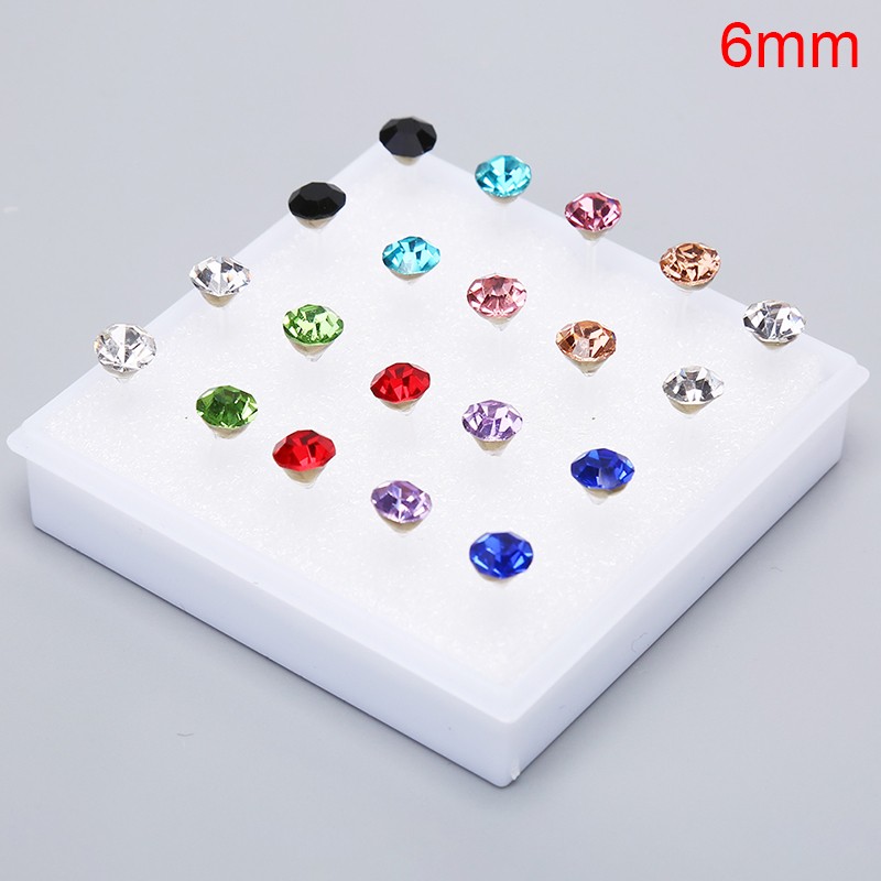 10Pairs/20Pairs Set Rhinestone Crystal Stud Earrings Small Earrings Jewe JdFkj