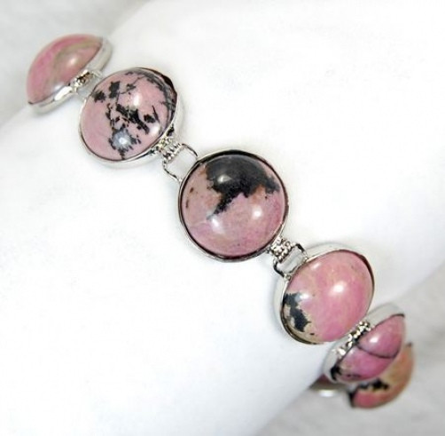 7.5-8inches 17x24mm Red Black Rhodonite Bracelet