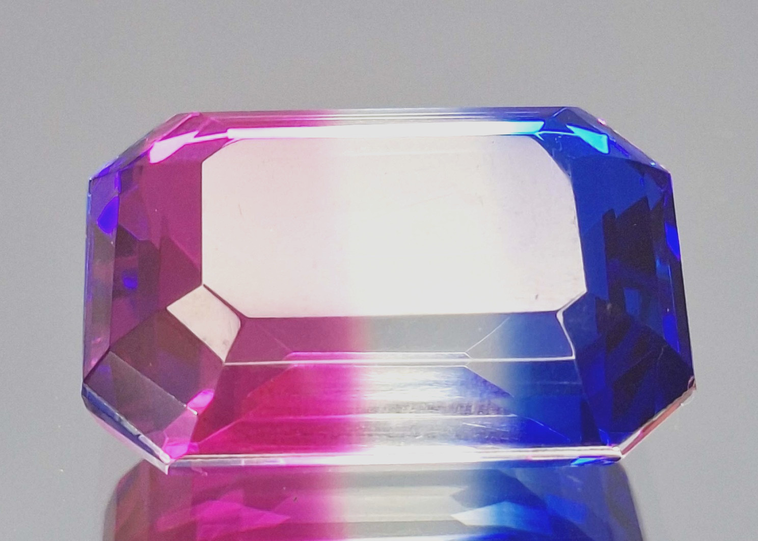 Bi-Colour Tourmaline 53-55 Ct Emerald Cut Fabulous Natural Loose Gemstone SP249