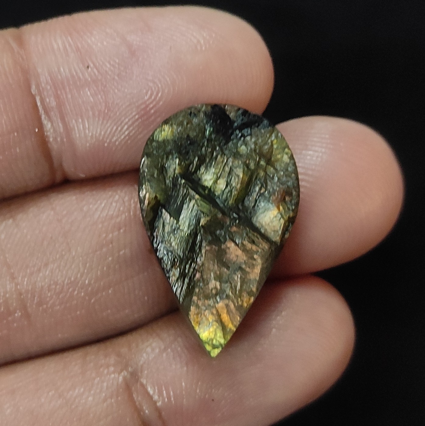 20.00 Cts Natural Labradorite Gemstone Earrings Making Pear Drusy 26X16X6 MM
