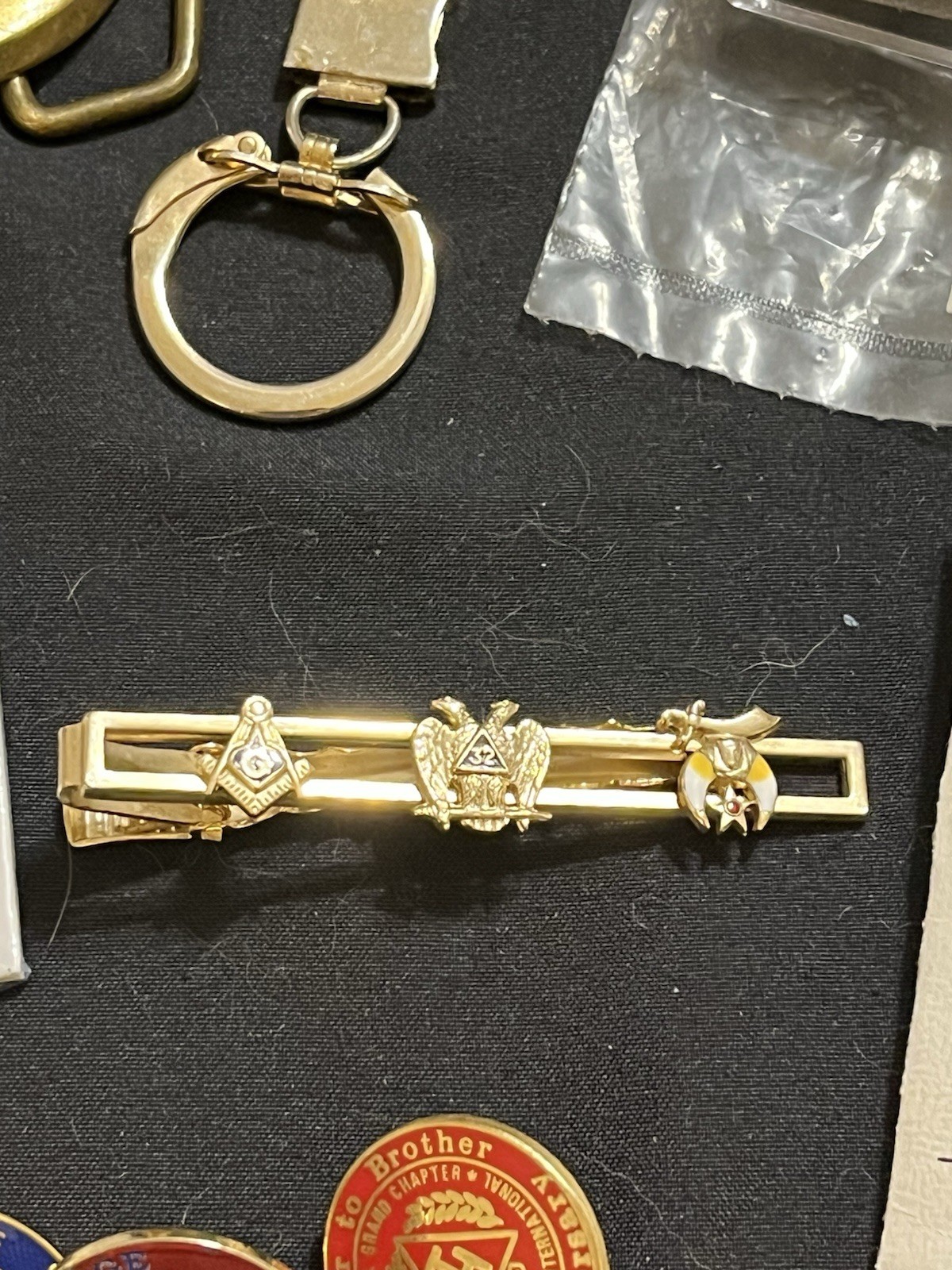 Vintage Masonic Estate Lot Knights Templar Rings Pins Buckle Coins Tie Bar