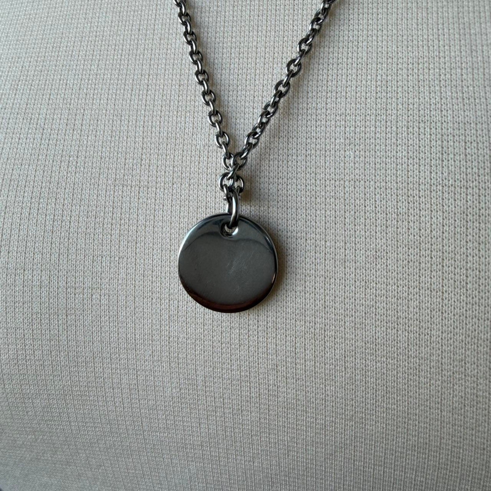 Dolce & Gabbana Since 1994 Round Logo Pendant Necklace Silver