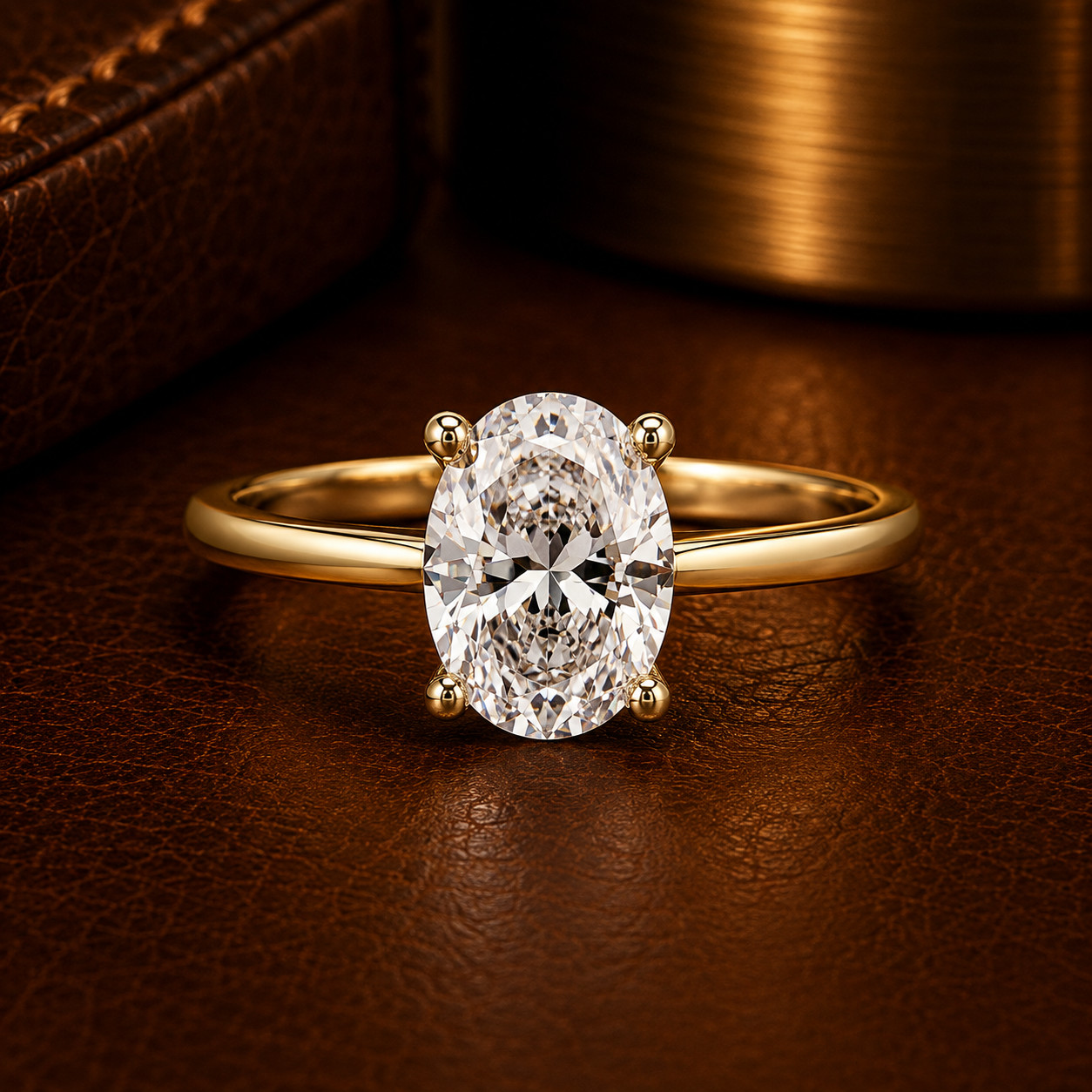 1.00 CTW Oval Cut Lab Grown Diamond Solitaire Engagement Ring 925 Silver DEF VVS