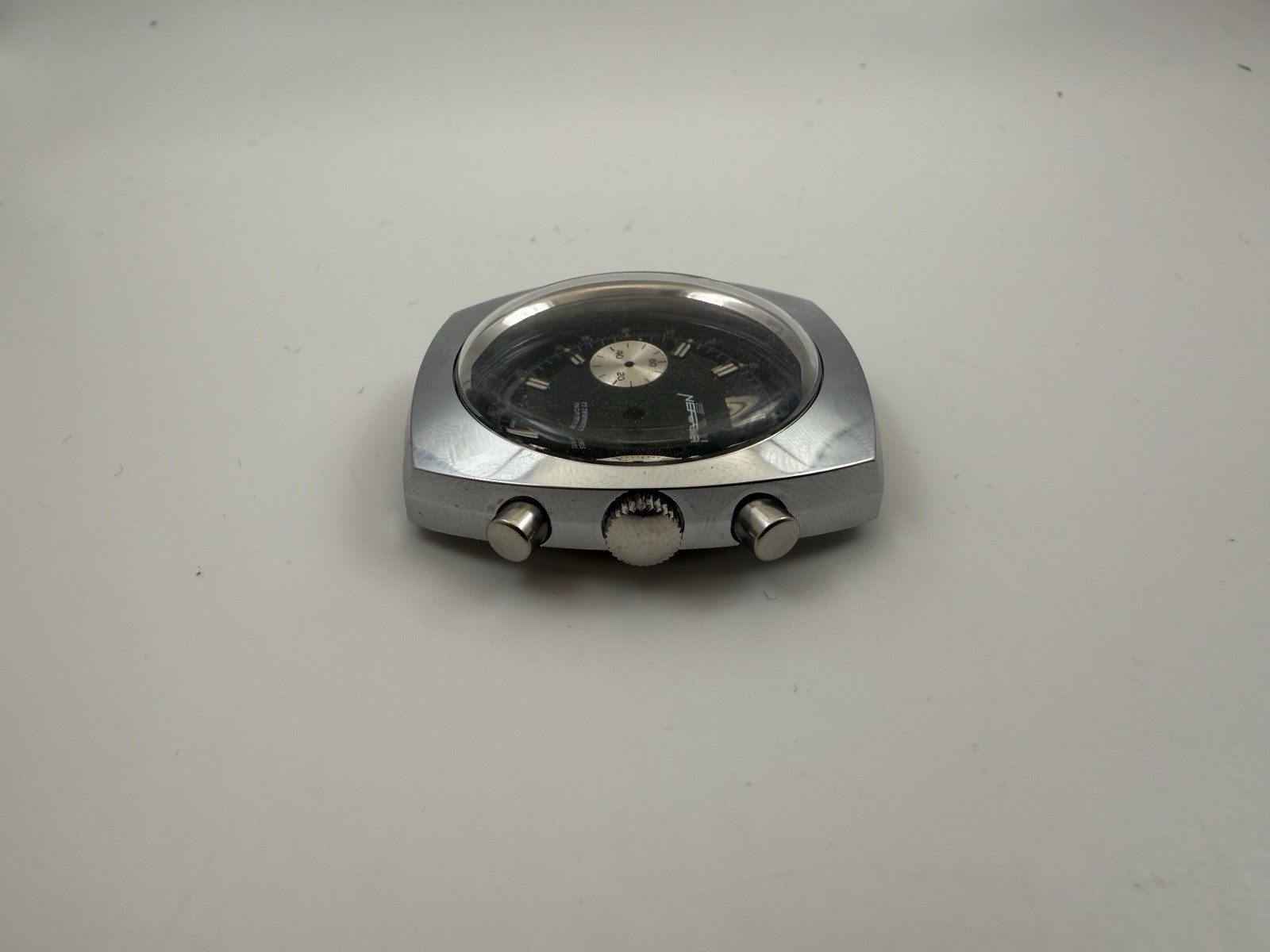 NOS Swiss Made Valjoux 7733 Chronograph Case with 30.5 mm Neri Dial