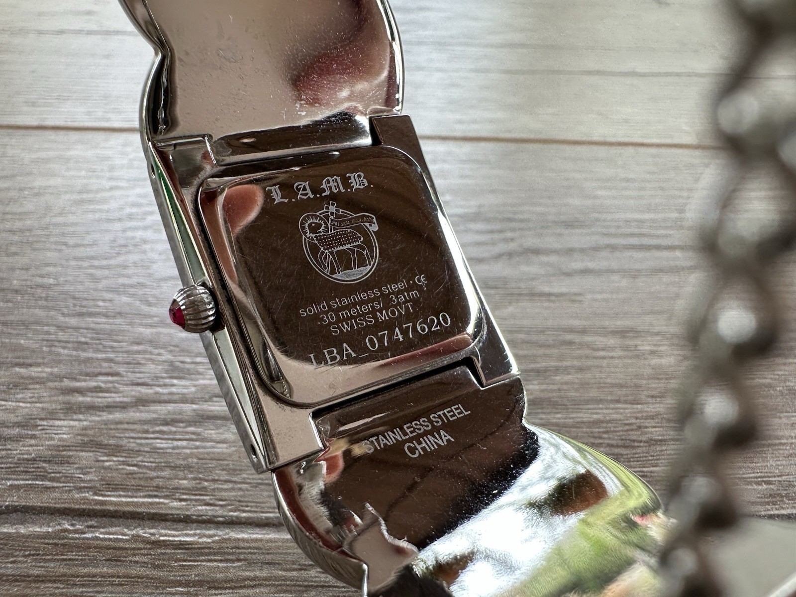 Rare Vintage Y2K L.A.M.B. Gwen Stefani Enamel & Metal Cuff Bangle Wrist Watch