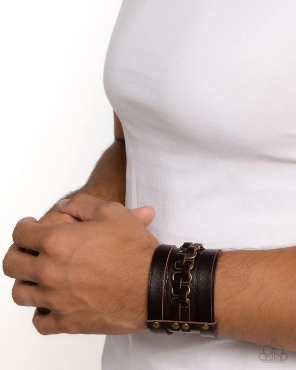 Rocker Attitude Brass Urban Snap Wrap Bracelet