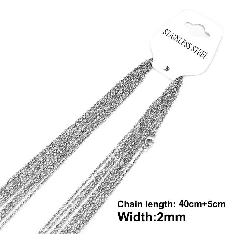10pcs 45-60cm Stainless Steel O-Shape Chain Necklace Findings Jewelry Making NEW