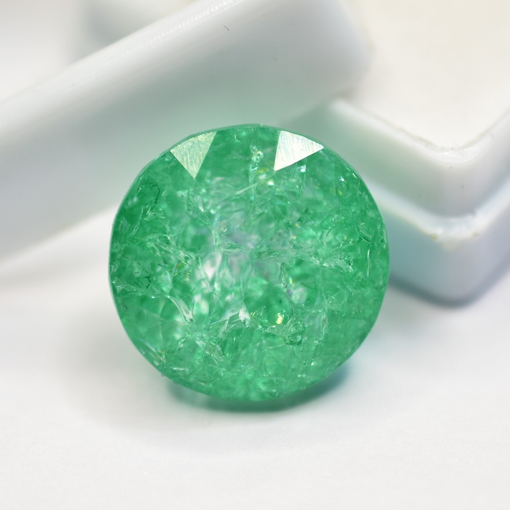 NATURAL Green Emerald 22 Ct CERTIFIED Round Cut Loose Gemstone FREE Delivery