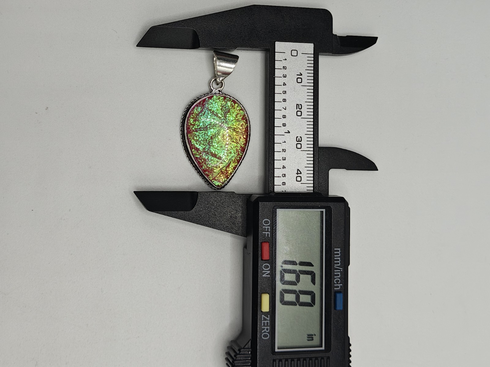 Silver Plated Australian Triplet Opal Hot Pink Yellow Green Pear Shape Pendant