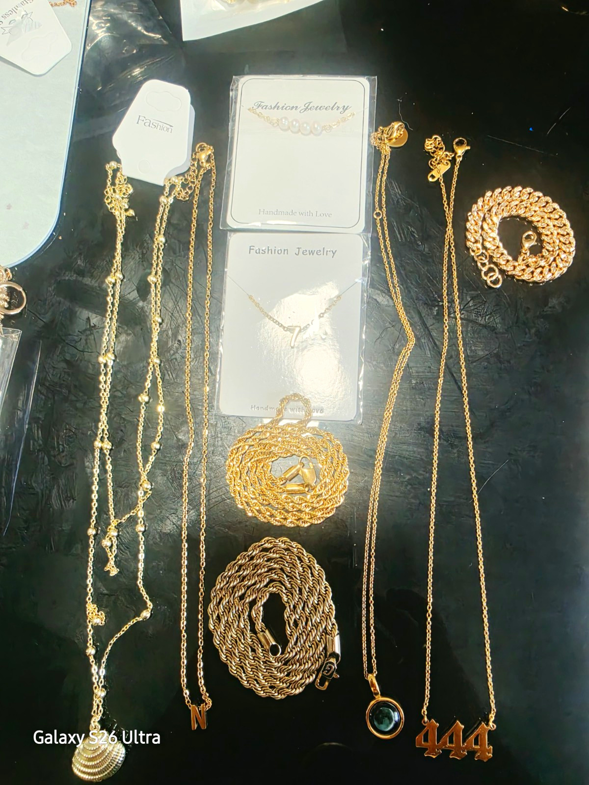 Fashion Jewelry Mixed Lot 10pc Gold Tone Necklaces Chains & Pendants Metal