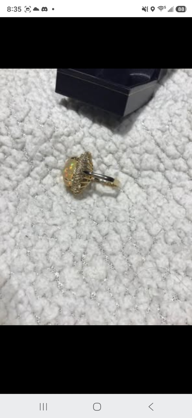 Opal 12.07ctw & Diamond 1.14ctw yellow gold 14kt ring