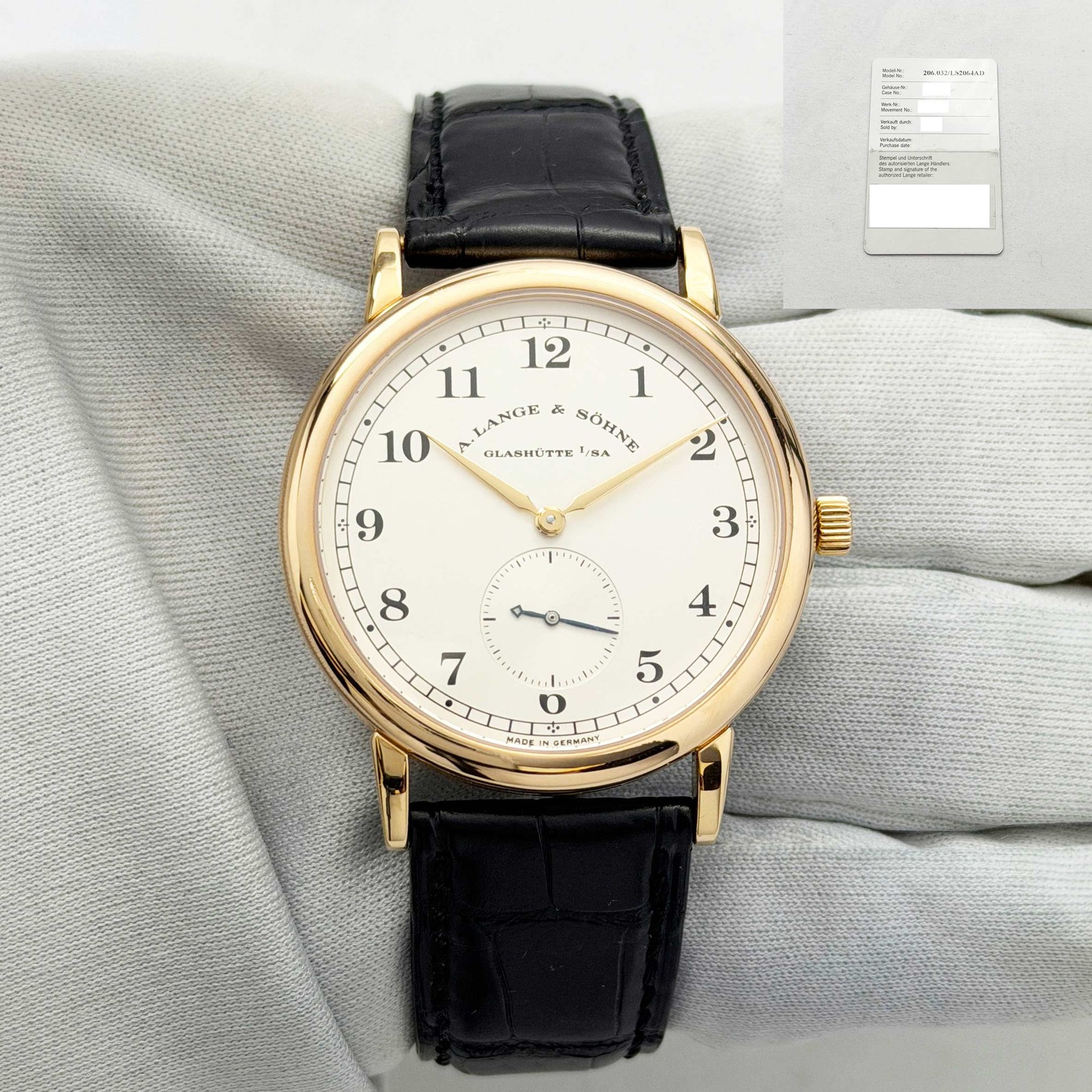 A. Lange & Sohne 1815 206.032 36MM Silver Dial 18K Rose Gold Paper