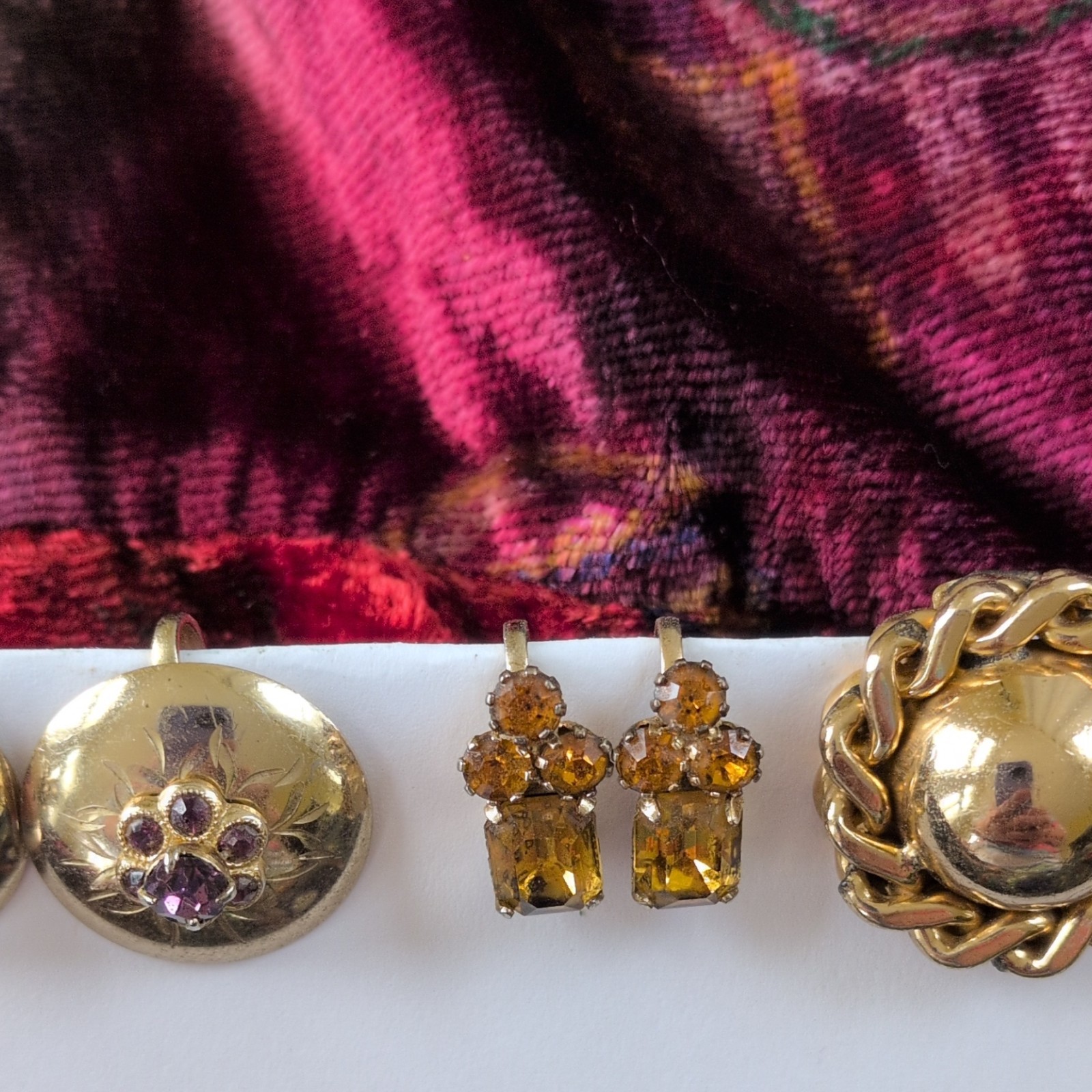 Vintage Coro Marked 5 Pairs Earrings Screwback & Clip As Pictured.
