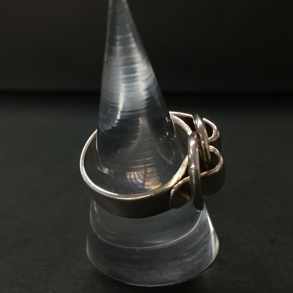 EGA HERMES Deux Anneaux Silver 925 6.0g Ring ISO sz:51*/ZA0249