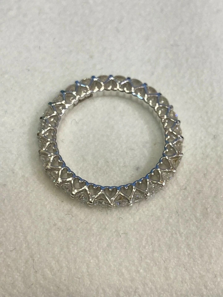 Diamond Eternity Band Round Cut 1.50 Ct 14k White Gold Lab Grown VVS E F CVD