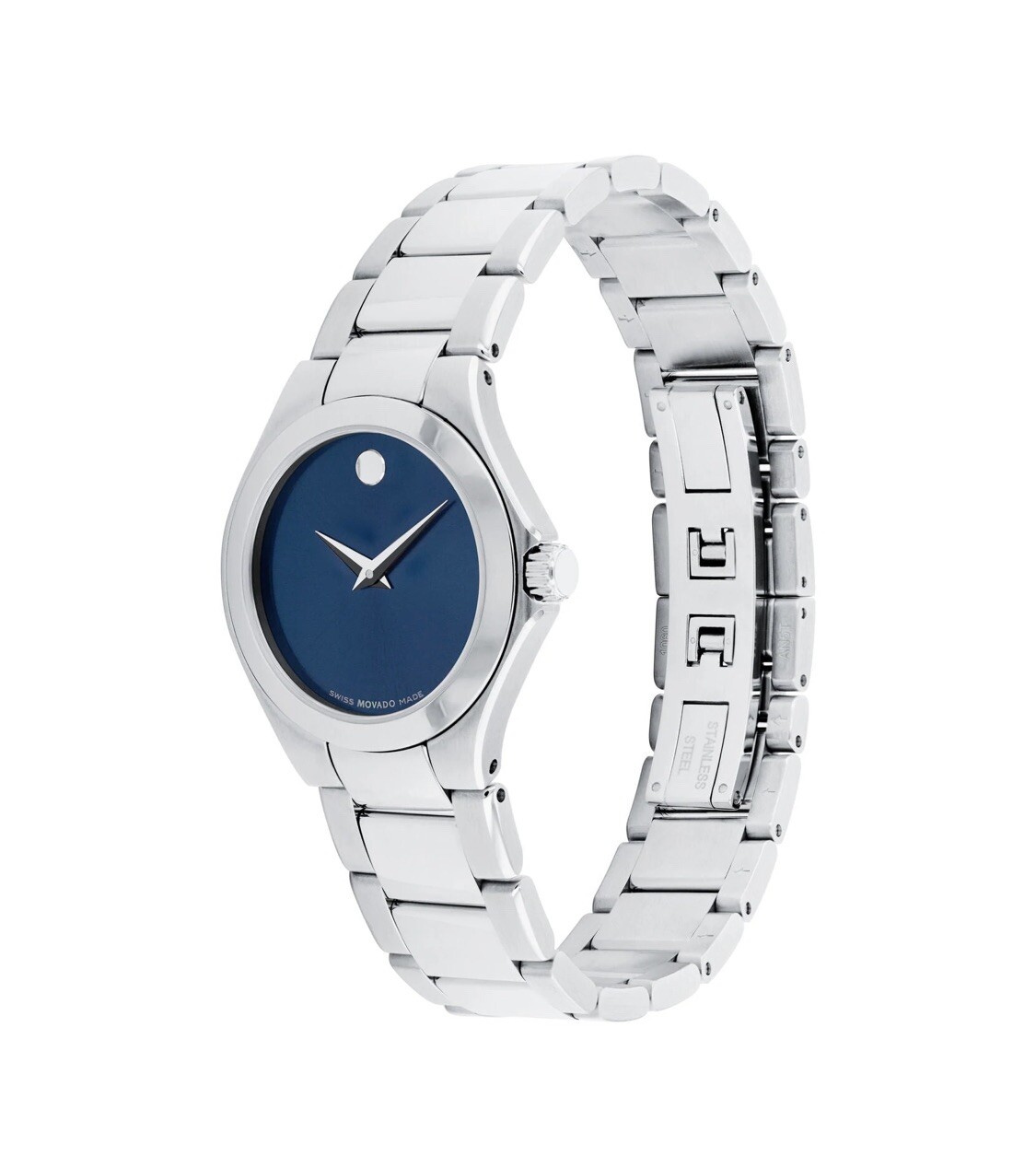 Brand New Movado Defio Women’s Blue Dial Stainless Steel Watch 0607309