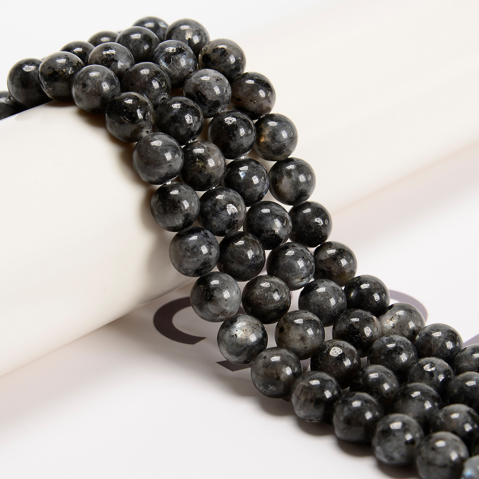 Larvikite Labradorite Smooth Round Beads 6mm 8mm 10mm 15.5″ Strand