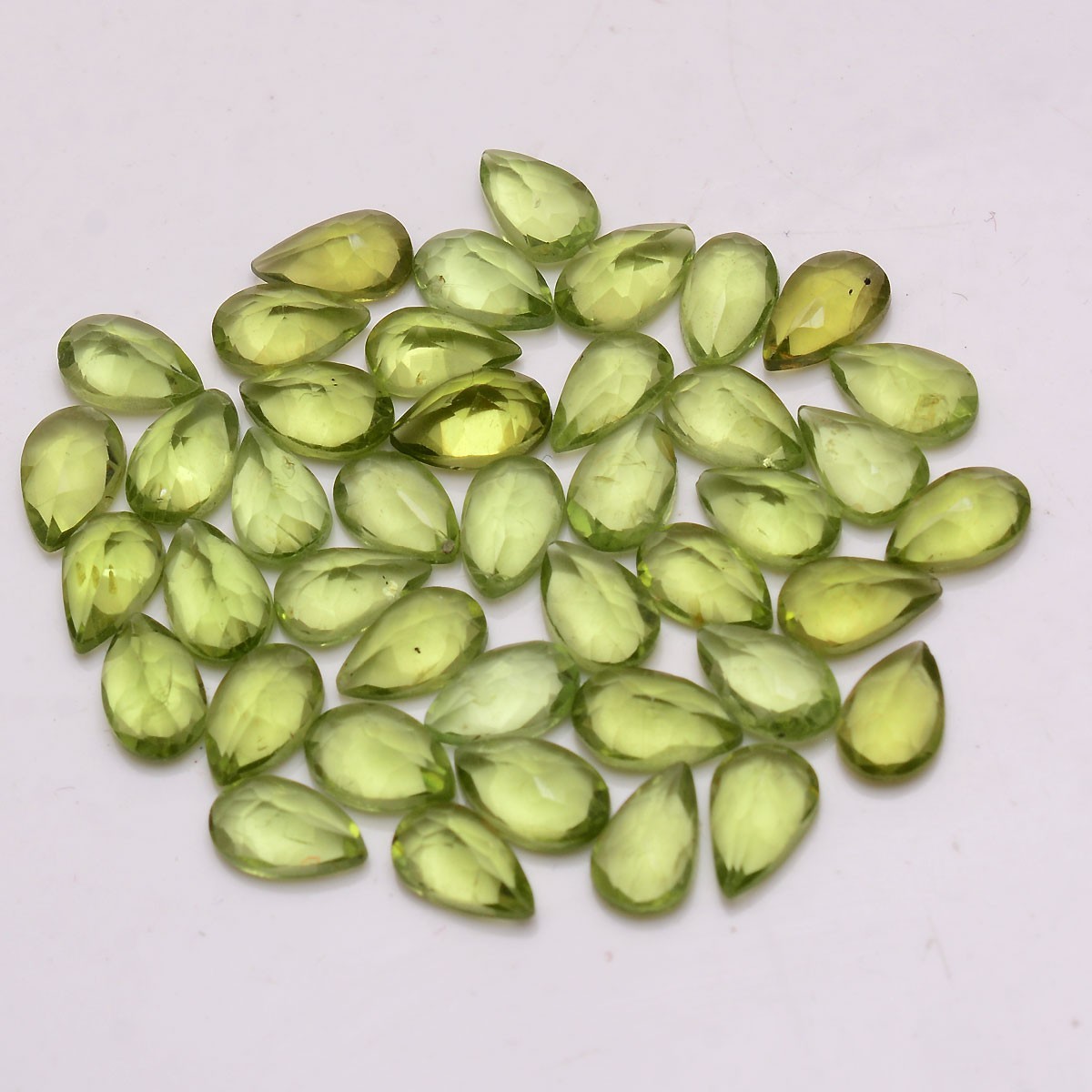 21 Pcs VVS Natural Peridot 8mmx5mm Pear Cut Stunning Untreated Loose Gemstones
