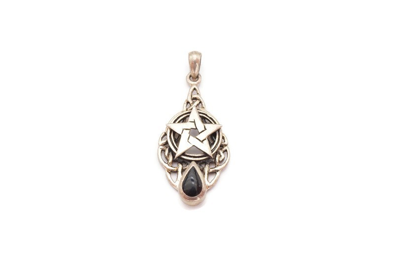 Vintage Peter Stone Sterling Silver 925 Black Onyx Pendant