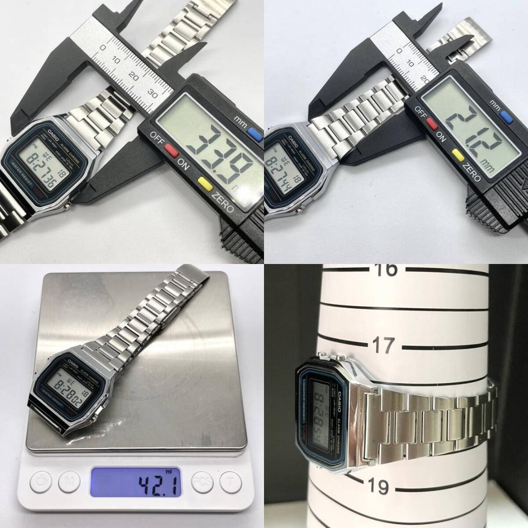 CASIO A158W Classic Vintage Digital Quartz Silver Watch Near Mint Working
