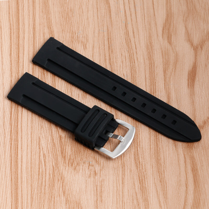 20/22/24/26/28mm Watch Strap Black Band Waterproof Replacement Rubber Silicone