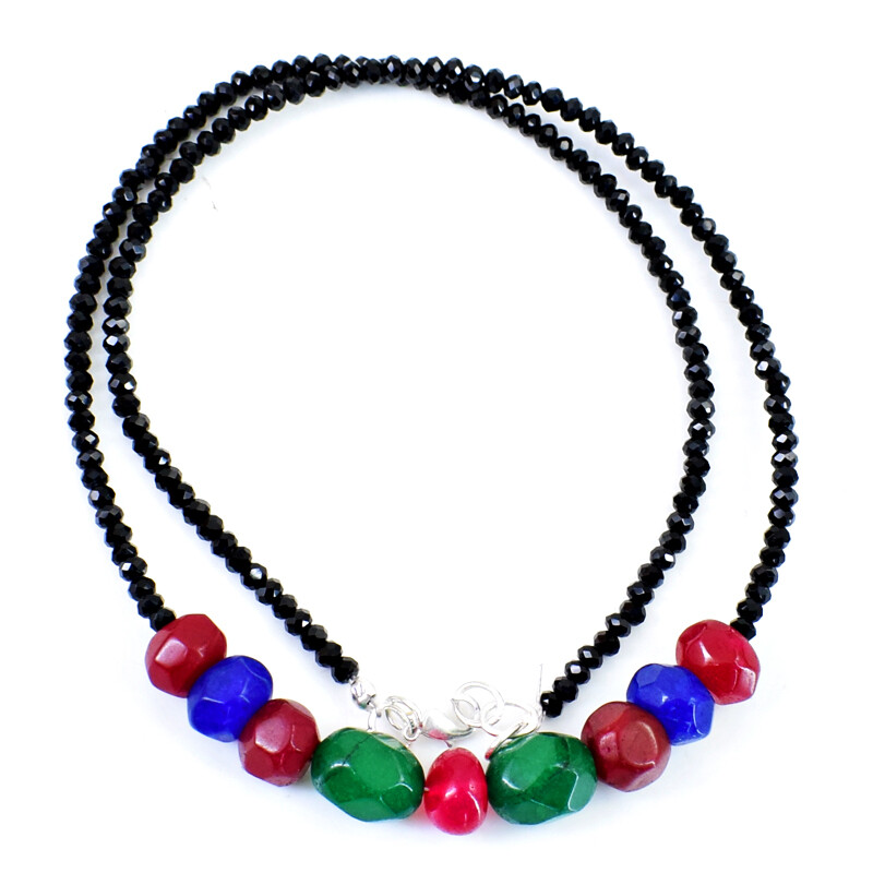 100.00 Cts Earth Mined Spinel ,Ruby ,Emerald & Sapphire Beads Necklace NK 39E118