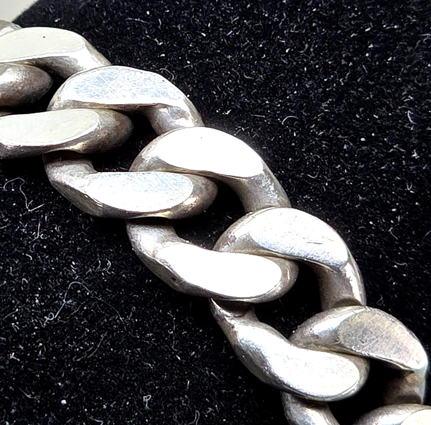 Heavy Sterling Silver Cuban Link Bracelet 8.5″ 46.6 Grams Mens 925