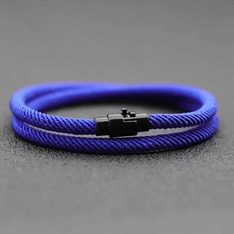 Simple Style Men’s Rope Bracelet Double Layer Thread Fabric Casual Accessory