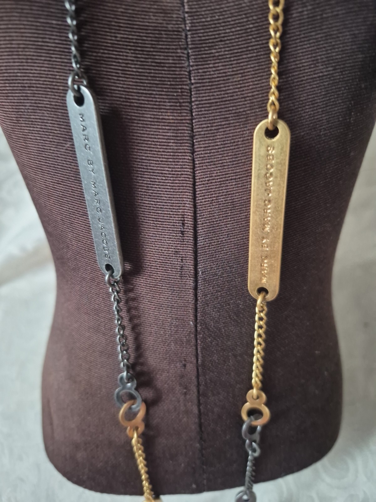 Marc by Marc Jacobs Goldplate, Metal Chain Link Statement Necklace 34″ NWOT
