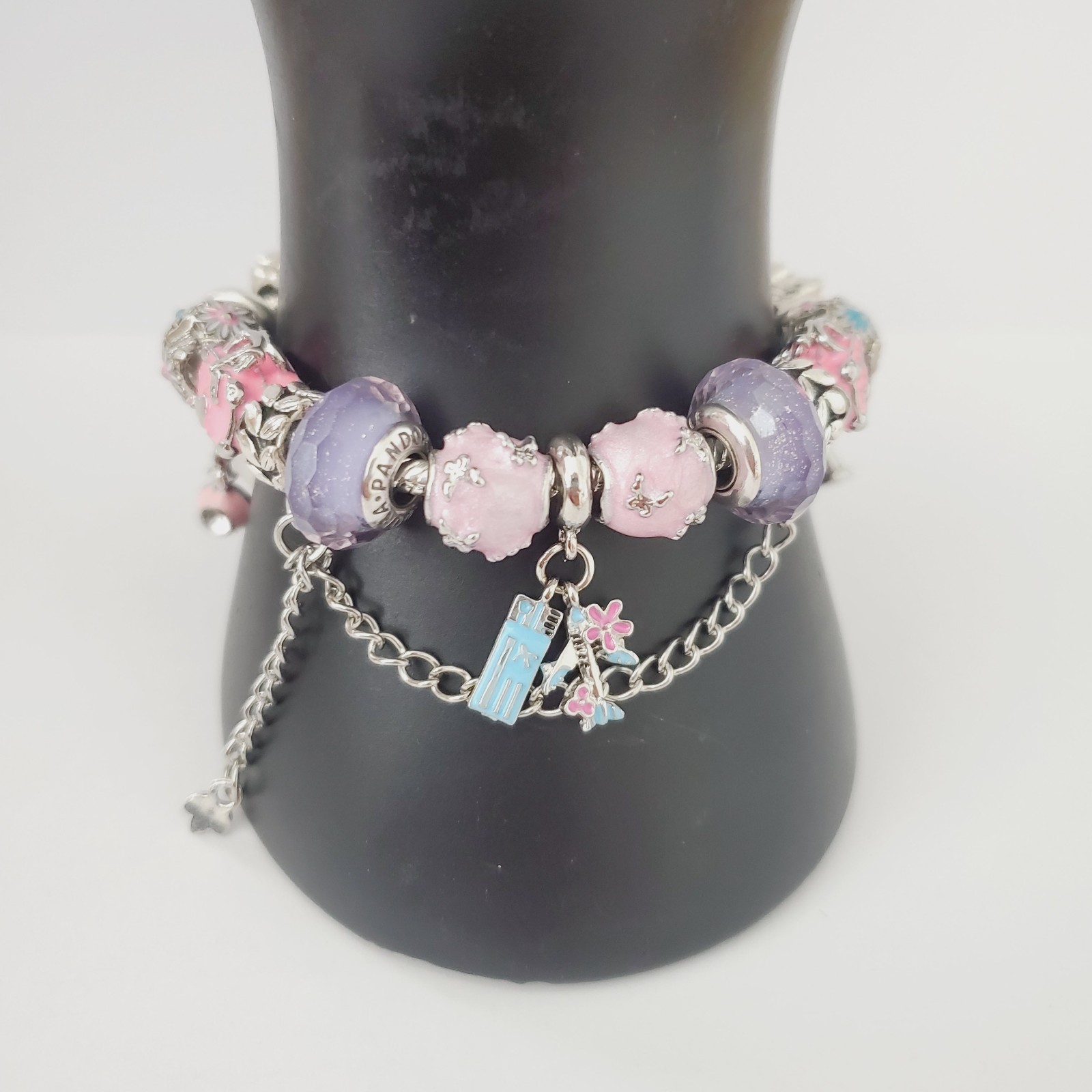 Authentic Pandora Travel Charm Bracelet Multicolor Gift Set New in Box