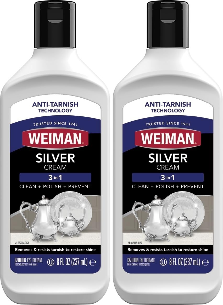 Weiman Silver Cream Cleaner 3-in-1 – Anti-Tarnish, 8 Oz