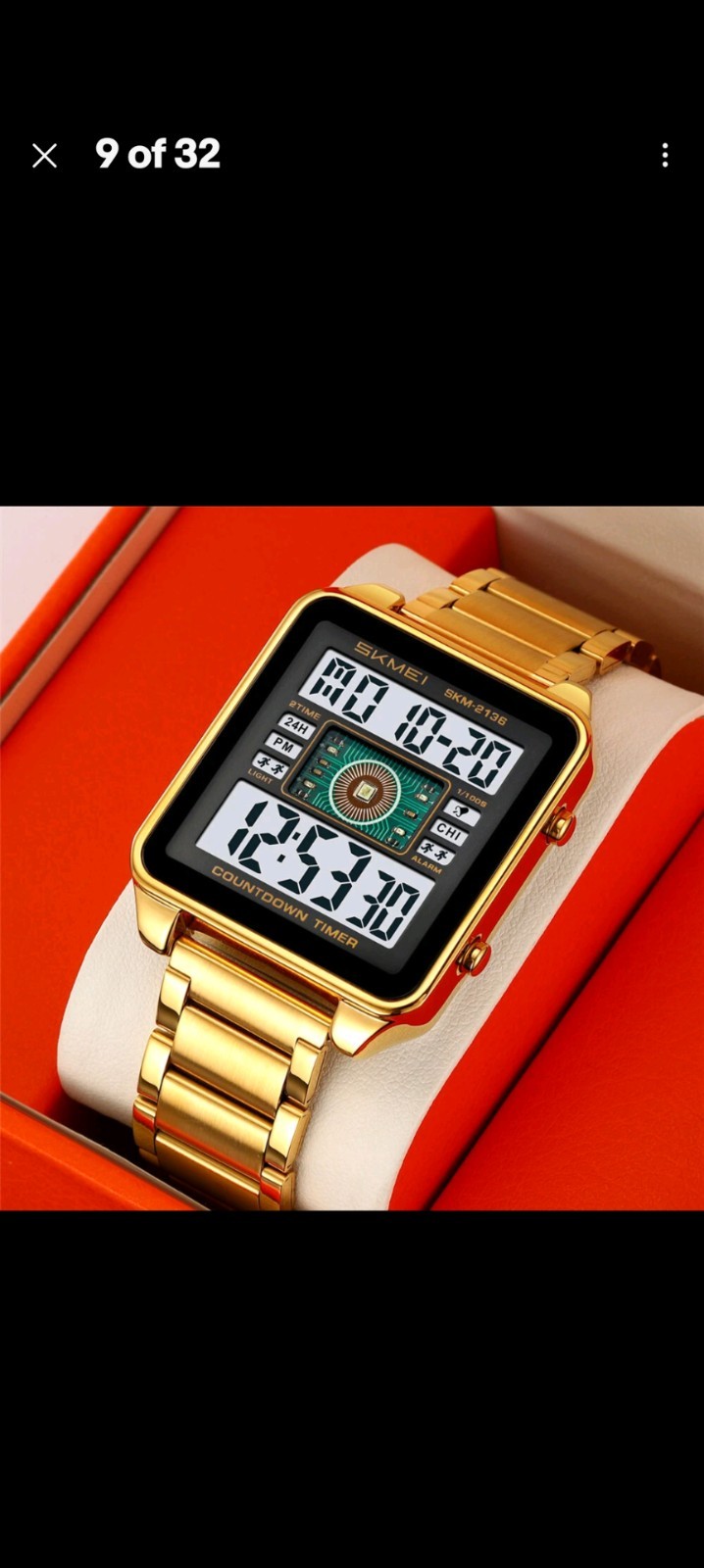 SKMEI Men Rectangle Watch Outdoor Digital Wristwatch Male Steel Alarm Stopwatch