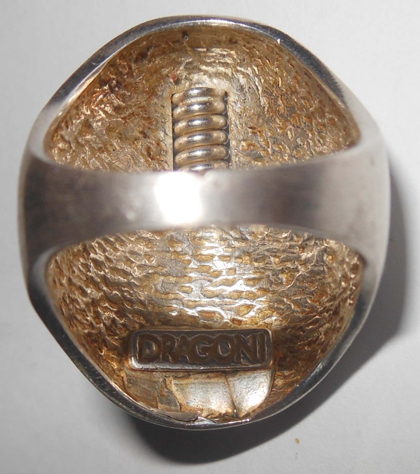 Rare Brutalist Ring Signed Dragons – 925 Sterling Silver – Men, Women.