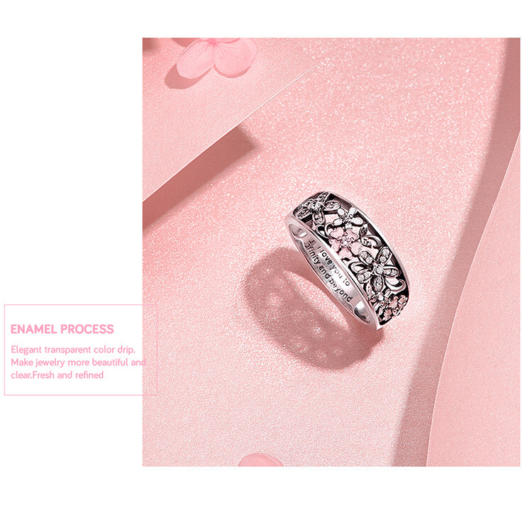 NEW & CLASSY 925 Genuine Sterling Silver Flower Ring, Size 6, 7, 8 with Zircon