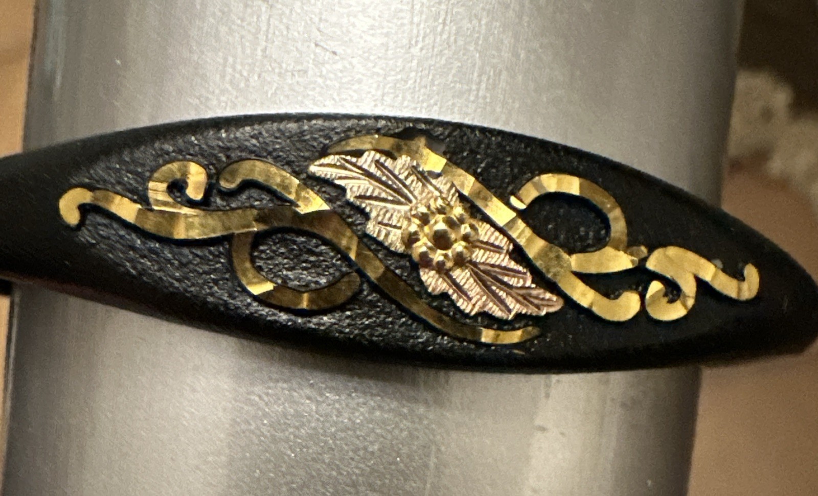 Vintage Landstrom’s Black Hills Gold Black Powder Coated Cuff Bracelet G8371