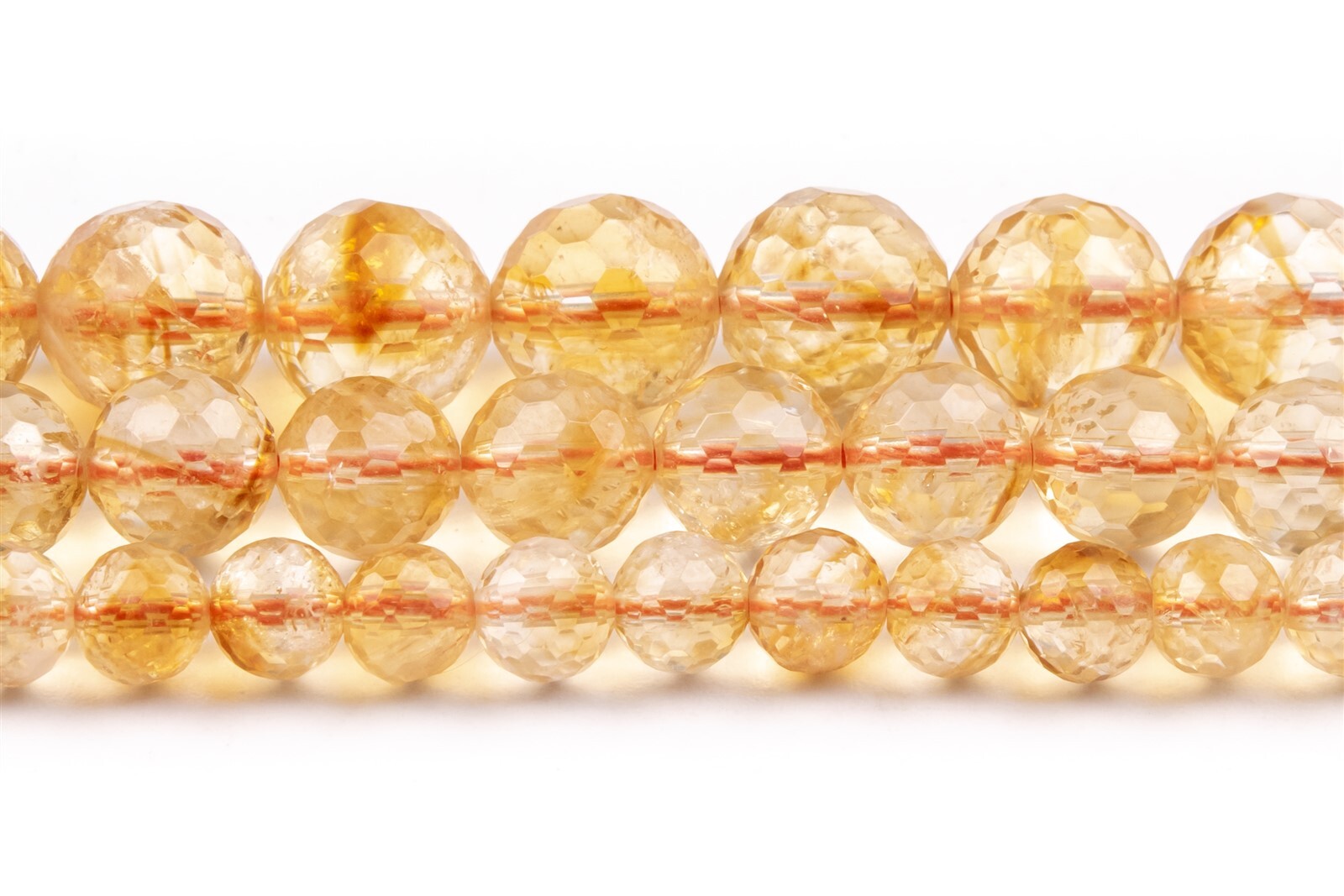 Natural Yellow Citrine Beads Grade AAA Micro Faceted Round Loose Beads 6/8/10MM