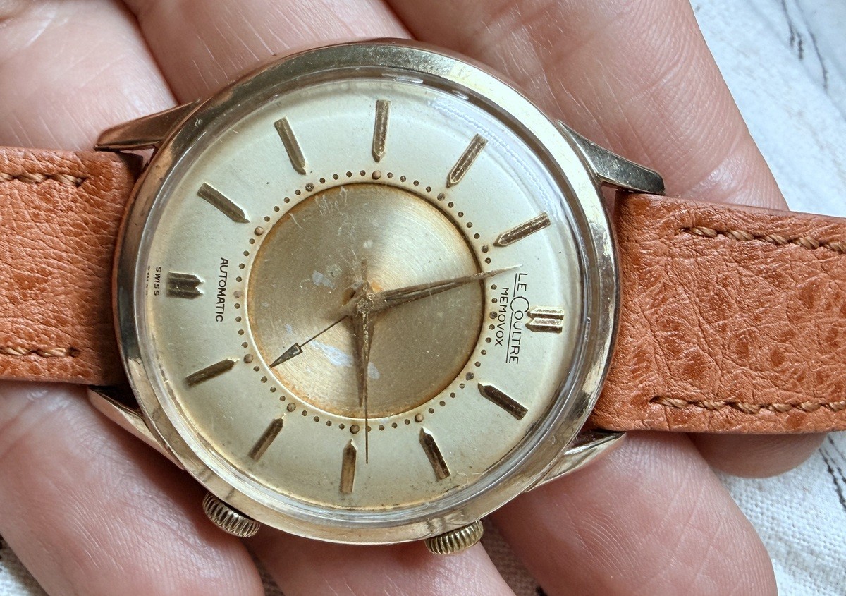 1950s JAEGER-LECOULTRE AUTOMATIC MEMOVOX ALARM ORIGINAL DIAL K815 JUMBO 38mm BOX