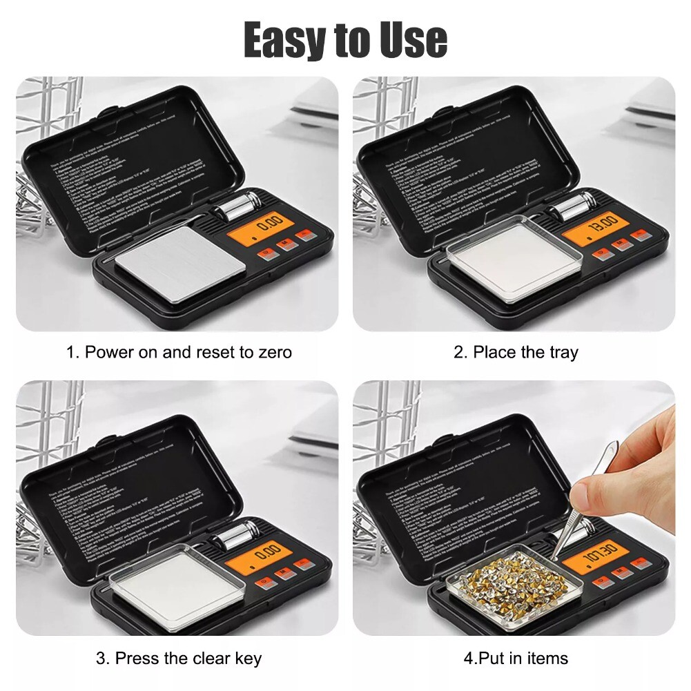 50g/0.001g 200g/0.01g High Precision Mini Digital Pocket Scale Jewellery Scales