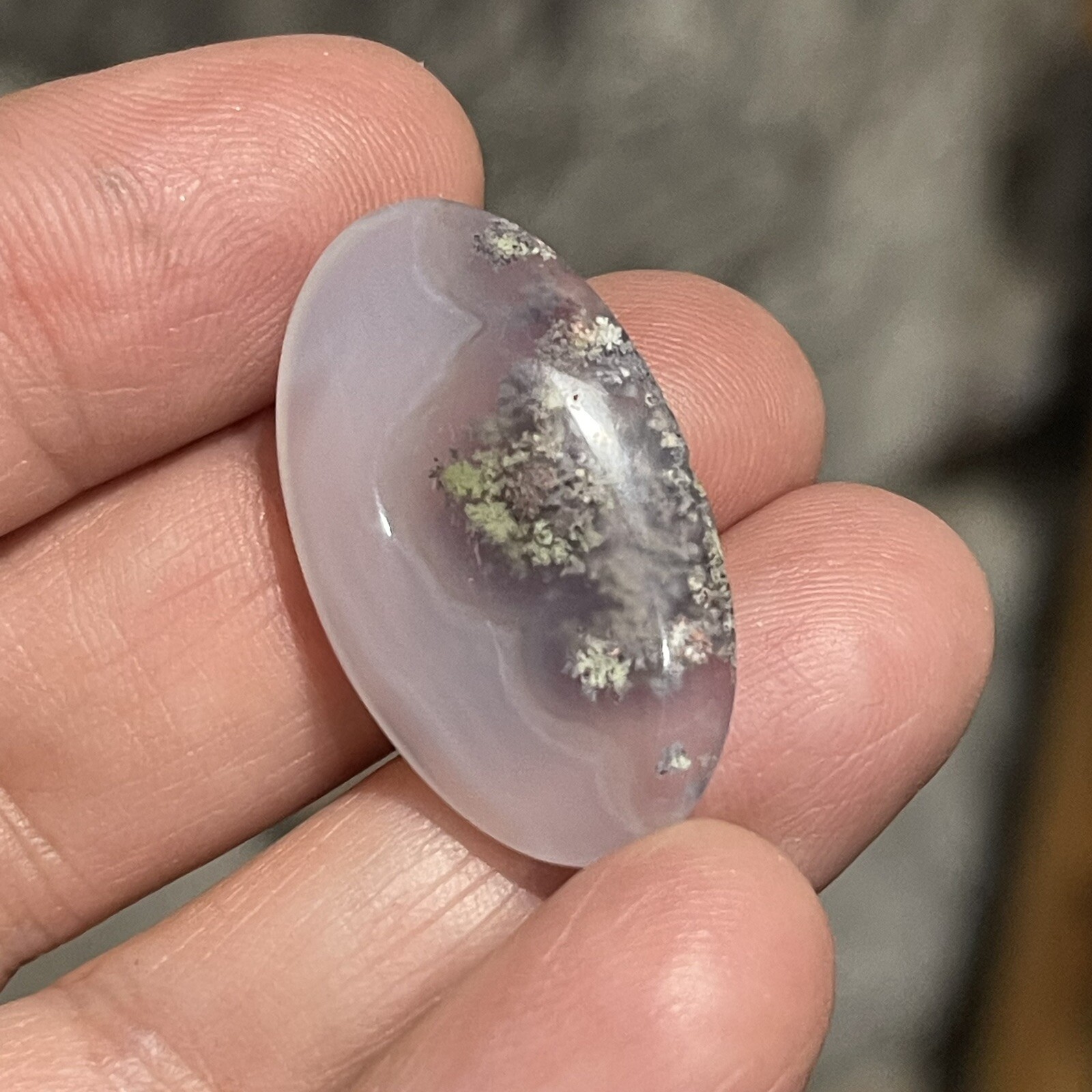 21.4ct 30×17.2×5.4mm Fine Garden Moss Agate Oval Cabochon Loose Picture Stone