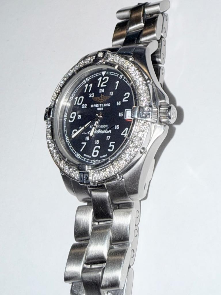 BREITLING MEN’S COLT OCEAN A64050 LAB GROWN DIAMOND QUARTZ WATCH