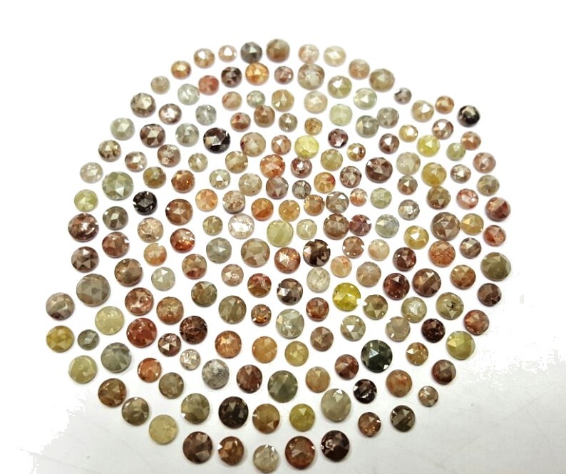 NATURAL DIAMOND LOT 5 TCW SCOOP MIX COLOR 2.5 – 4.5 MM ROUND ROSECUT LOW PRICE