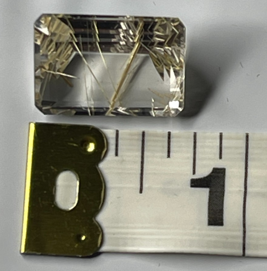 Natural Rutilated Quartz Rectangle 10x16mm Approx 10ct Golden Needles Loose Gem